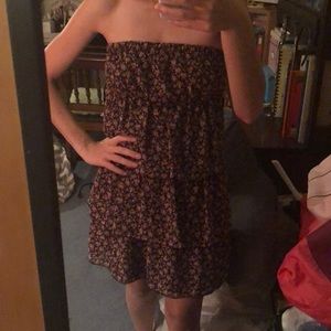 Floral strapless dress